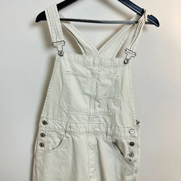 FREE PEOPLE We the Free Ziggy Denim Overalls in Wash Parchment Size Medium - Picture 6 of 15